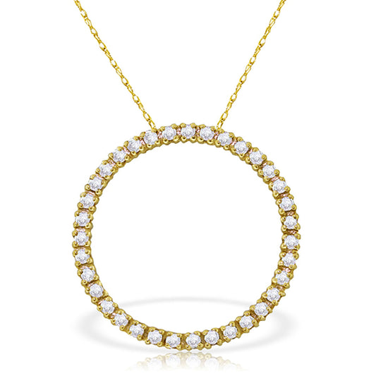 0.52 Carat 14K Solid Gold Diamond Circle Of Love Necklace