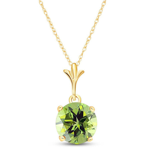 1.15 Carat 14k Solid Gold Solo Sphere Peridot Necklace