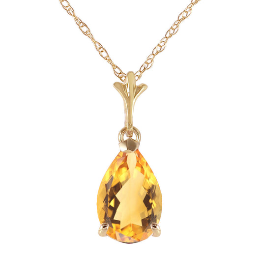 1.5 Carat 14K Solid Gold Love Struck Citrine Necklace