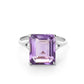 6.5 Carat 14K Solid Gold Ring Natural Octagon Purple Amethyst