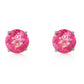 3.1 Carat 14k Solid Gold Stud Luminous Orb Pink Topaz Earrings