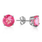 3.1 Carat 14k Solid Gold Stud Luminous Orb Pink Topaz Earrings