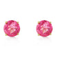 3.1 Carat 14k Solid Gold Stud Luminous Orb Pink Topaz Earrings