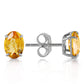 1.8 Carat 14k Solid Gold Studs Sleek Oval Citrine Earrings