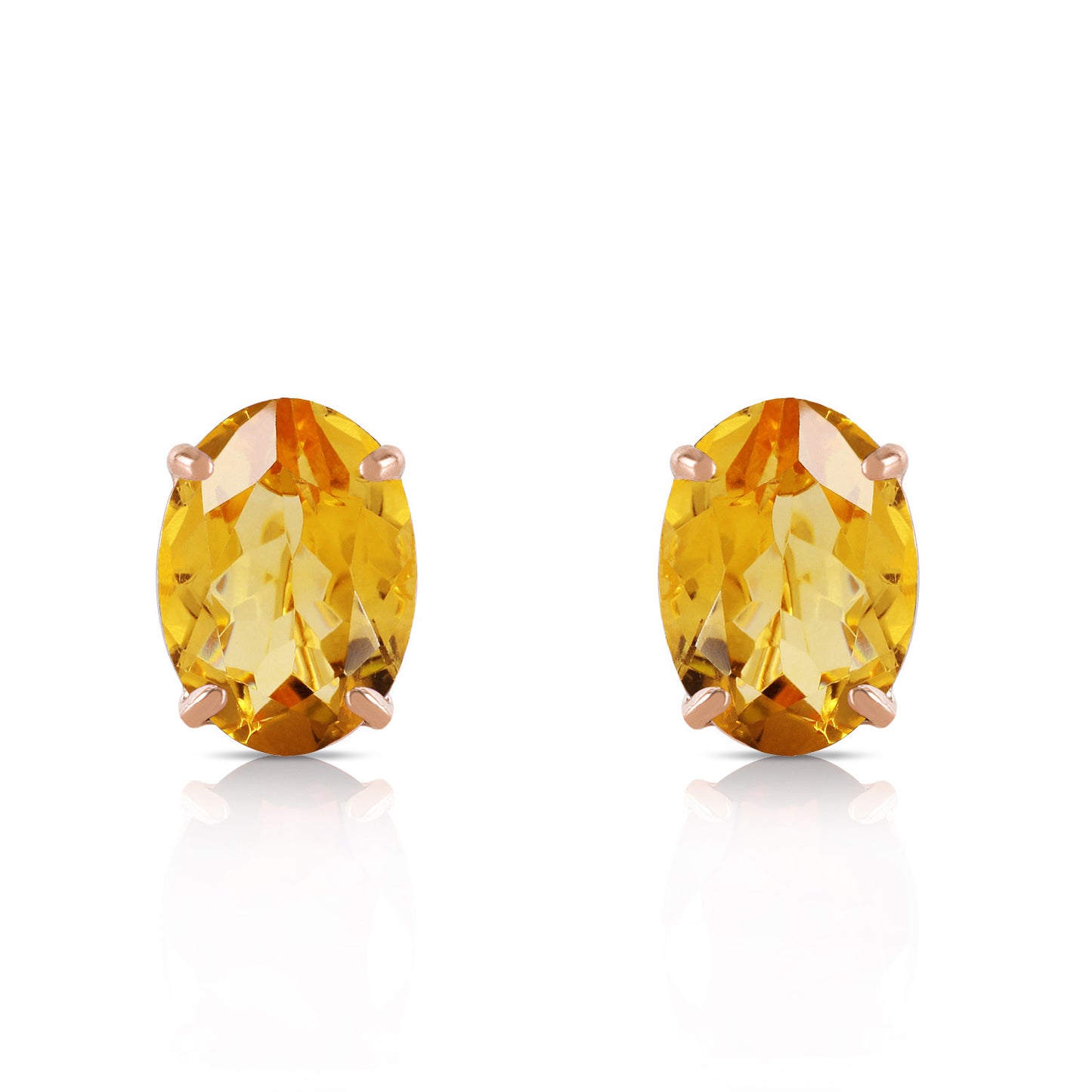 Sleek Oval Citrine Earrings