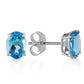 Sleek Oval Blue Topaz Earrings