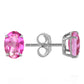 1.8 Carat 14k Solid Gold Sleek Oval Pink Topaz Earrings