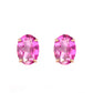 1.8 Carat 14k Solid Gold Sleek Oval Pink Topaz Earrings