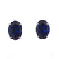 2 Carat 14k Solid Gold Stud Sleek Oval Sapphire Earrings