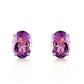 Sleek Oval Amethyst Earrings