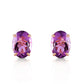 Sleek Oval Amethyst Earrings