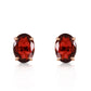 1.8 Carat 14k Solid Gold Stud Sleek Oval Garnet Earrings