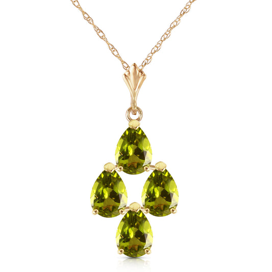 2.25 Carat 14k Solid Gold Extended Presence Peridot Necklace