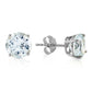 3.1 Carat 14k Solid Gold Stud Luminous Orb Aquamarine Earrings