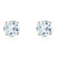 3.1 Carat 14k Solid Gold Stud Luminous Orb Aquamarine Earrings