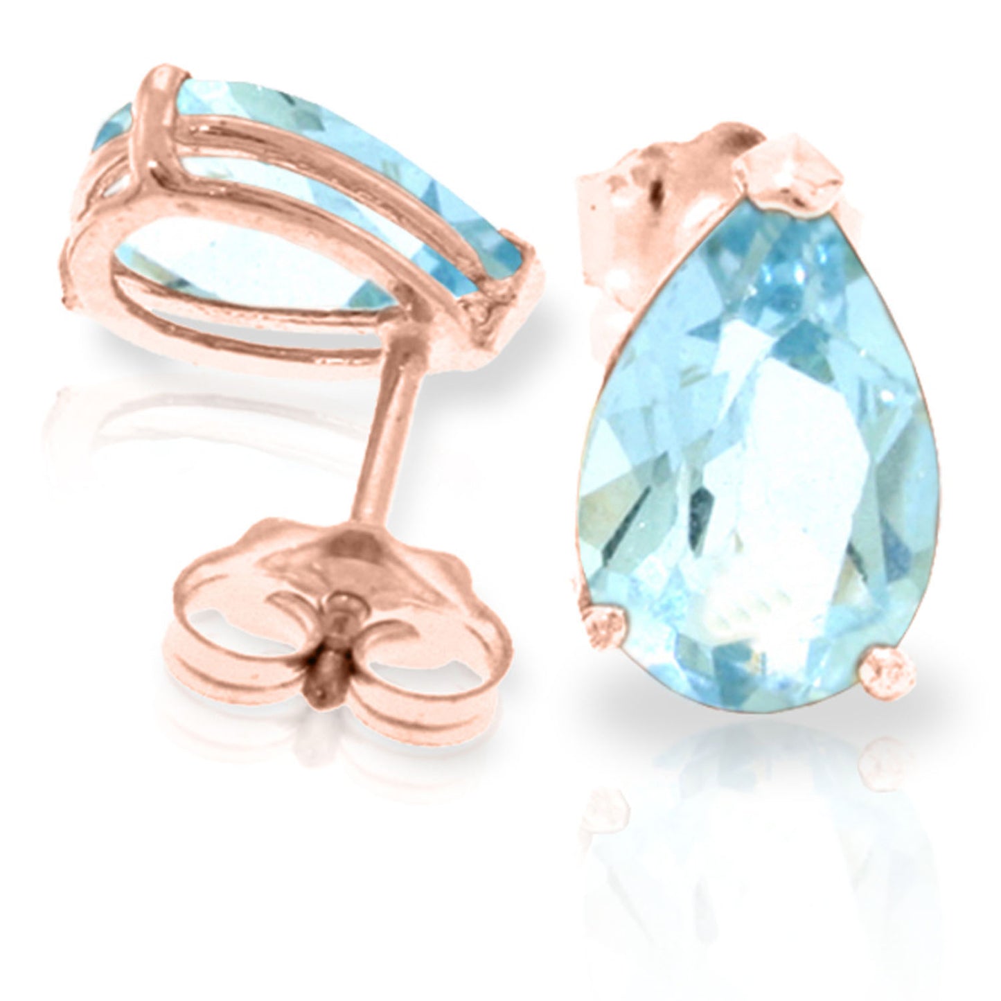 Gleaming Pear Aquamarine Earrings