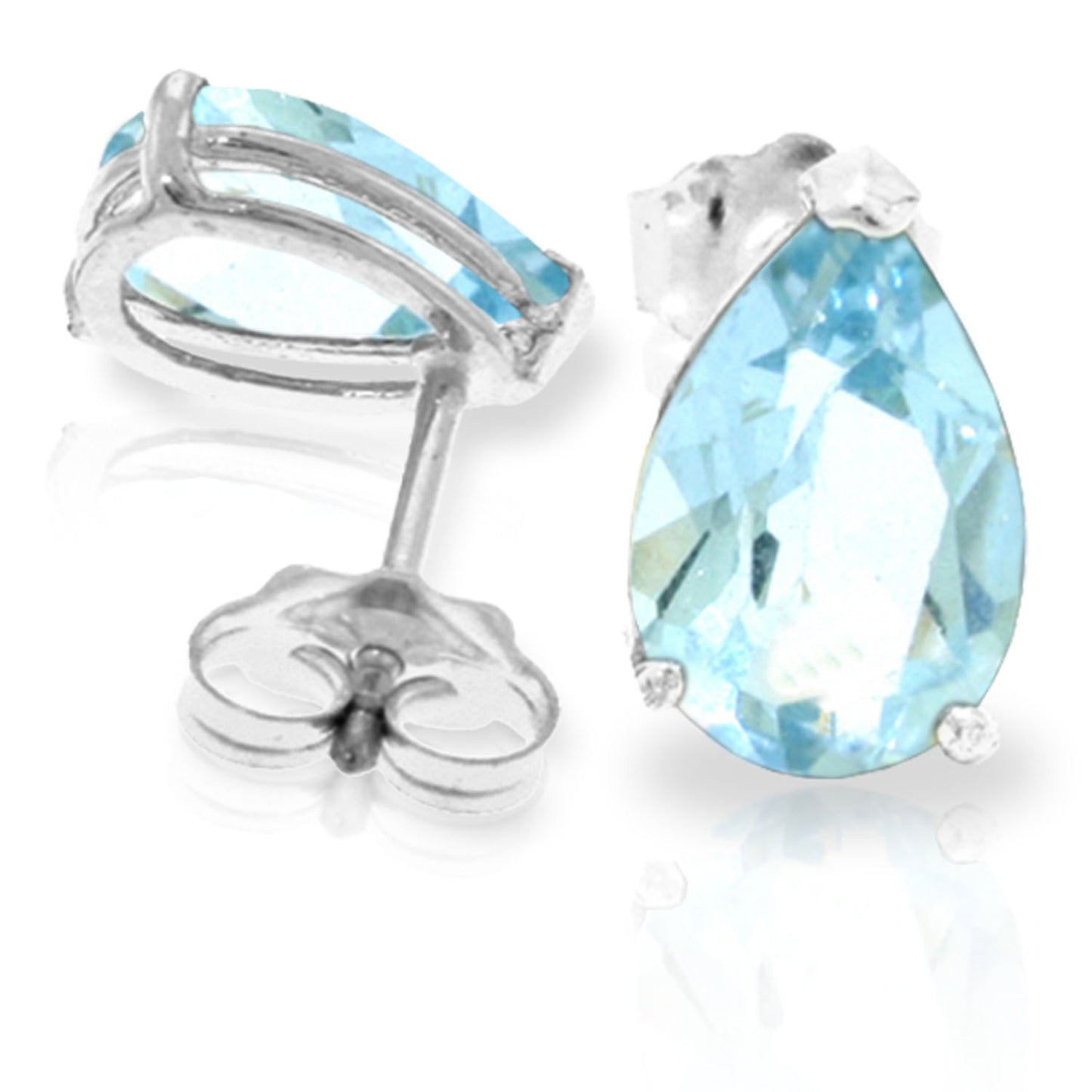 Gleaming Pear Aquamarine Earrings