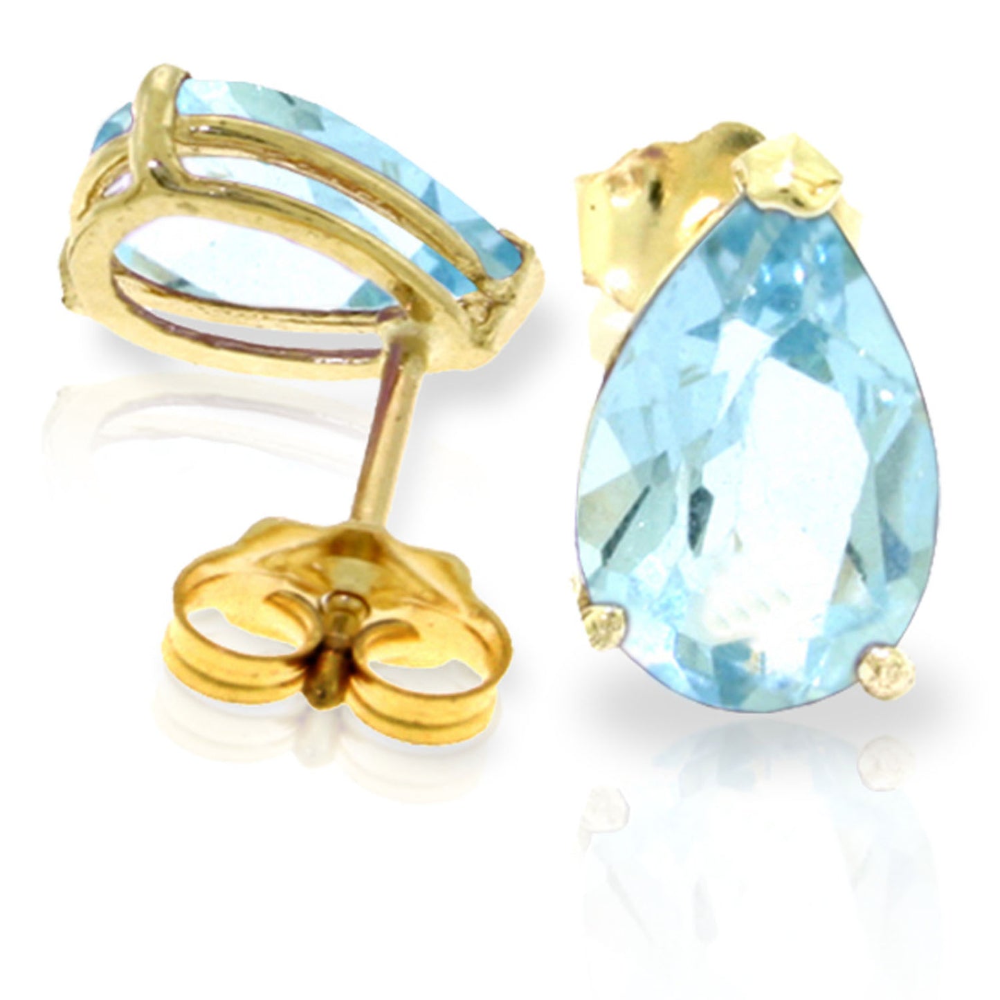 Gleaming Pear Aquamarine Earrings