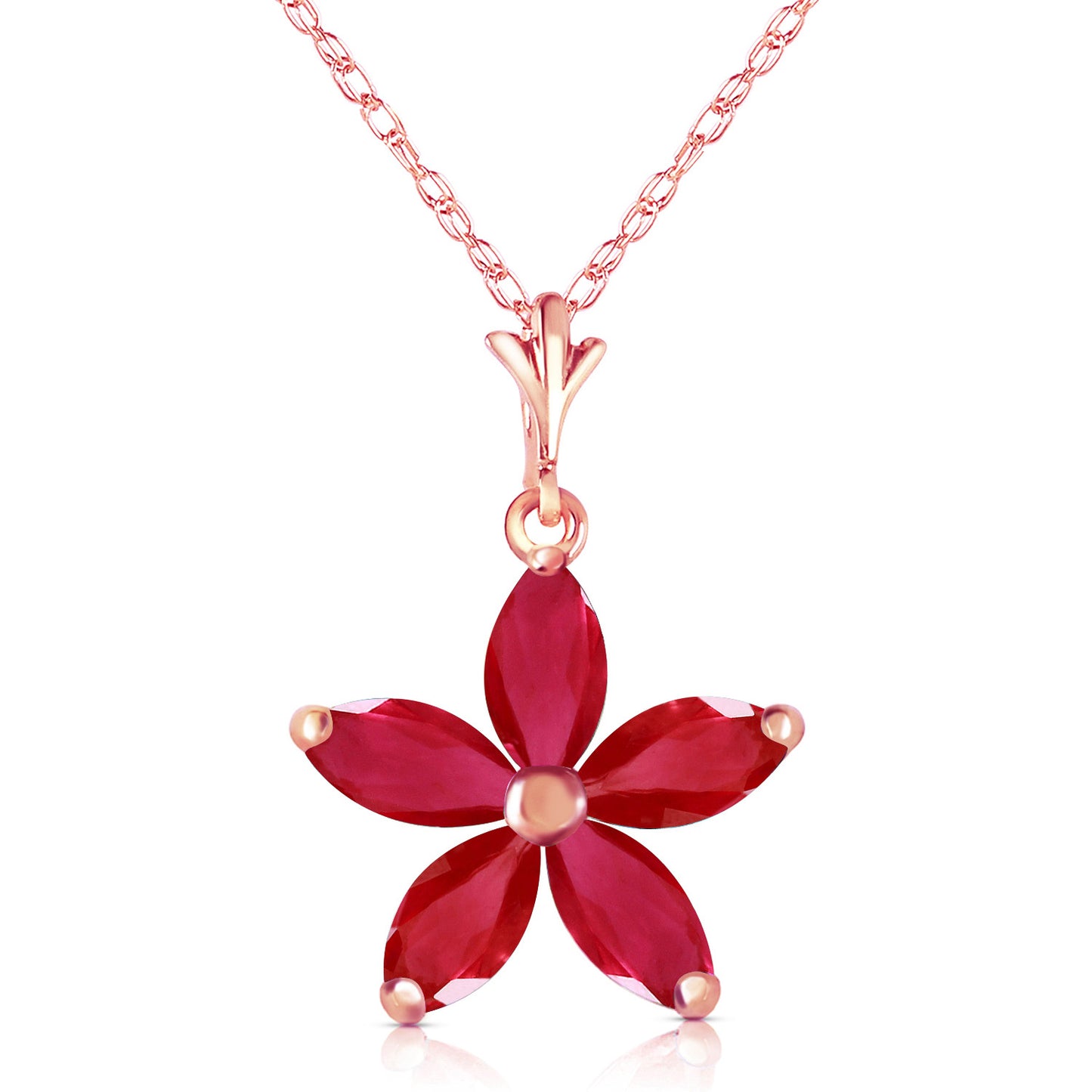 Radiant Petal Ruby Necklace