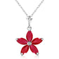 Radiant Petal Ruby Necklace