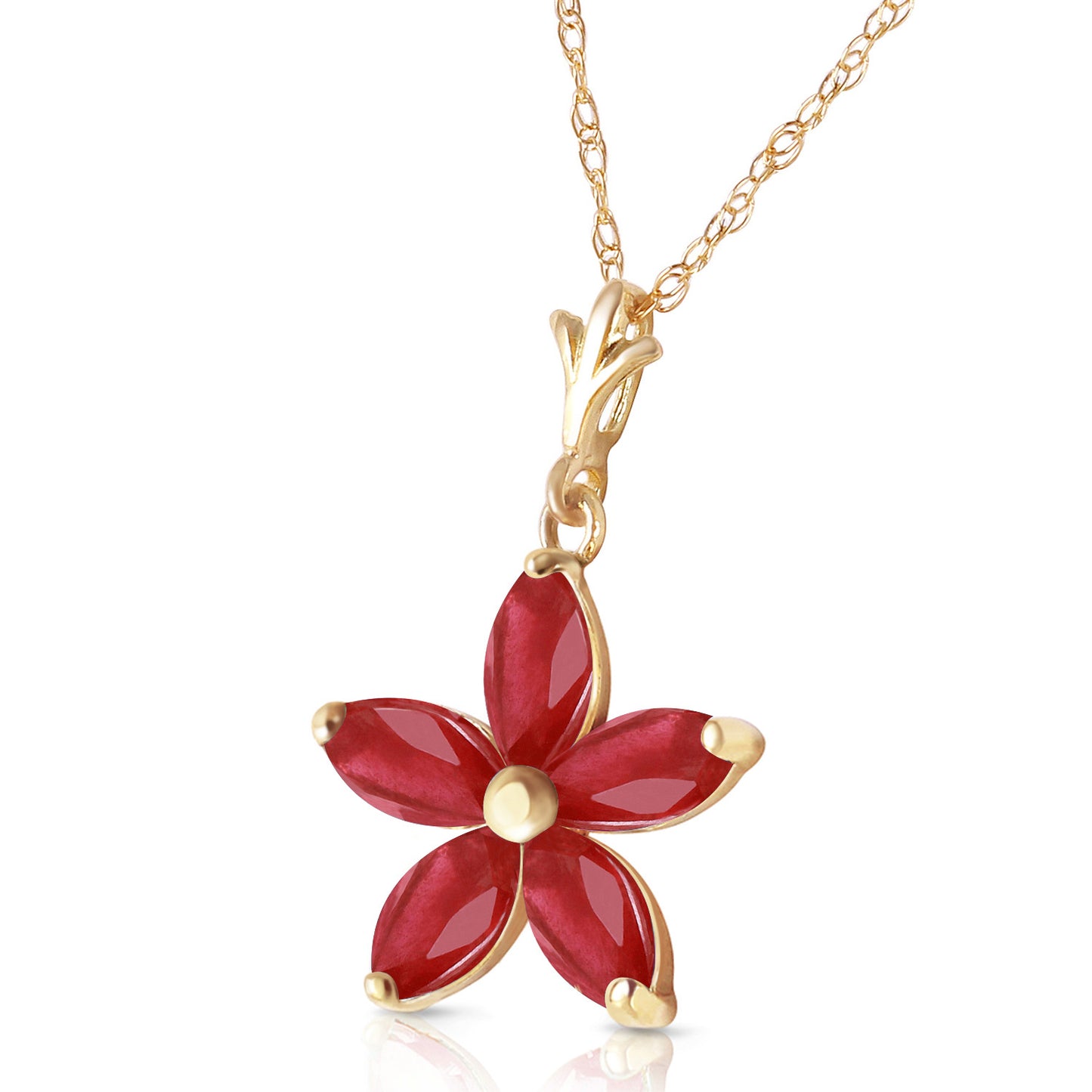 Radiant Petal Ruby Necklace