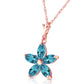 Radiant Petal Blue Topaz Necklace