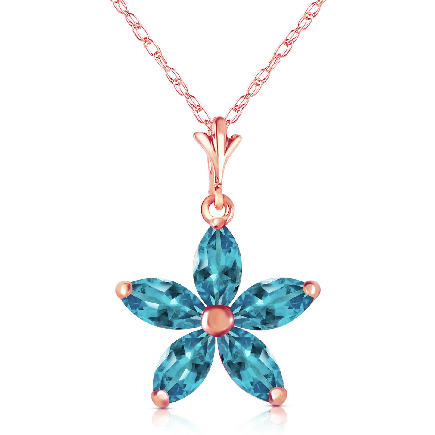 Radiant Petal Blue Topaz Necklace