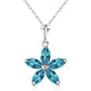 Radiant Petal Blue Topaz Necklace