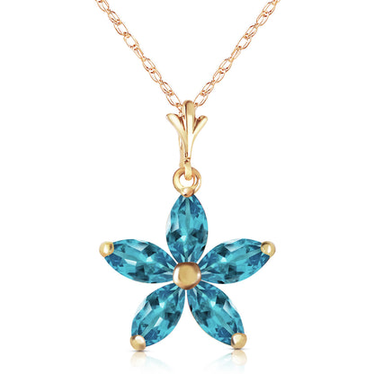 Radiant Petal Blue Topaz Necklace