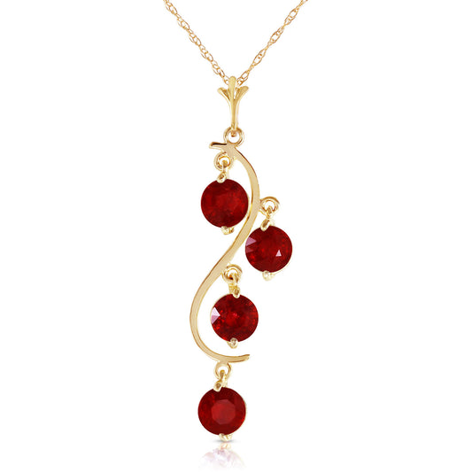 2 Carat 14K Solid Gold Bare Truth Ruby Necklace