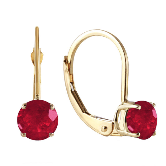1.2 Carat 14K Solid Gold Fire Flame Ruby Earrings