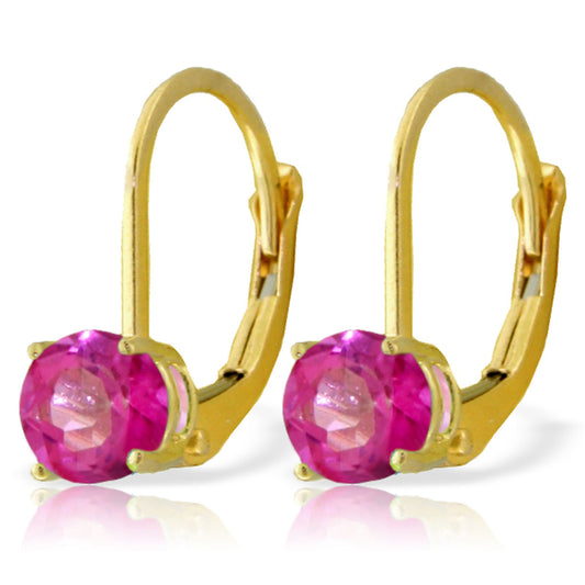 1.3 Carat 14K Solid Gold Ageless Pink Topaz Earrings