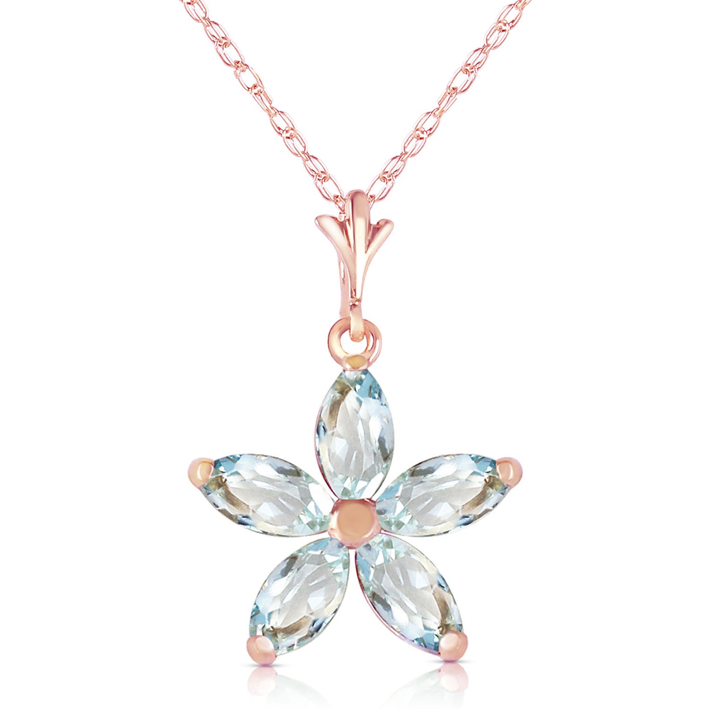 Radiant Petal Aquamarine Necklace