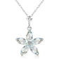 Radiant Petal Aquamarine Necklace