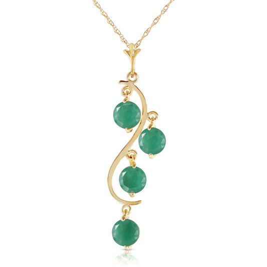 2 Carat 14K Solid Gold House Of Love Emerald Necklace