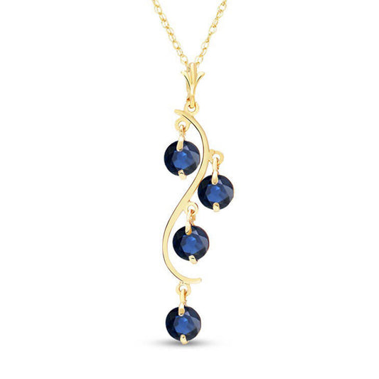 2 Carat 14K Solid Gold Don't Deny Love Sapphire Necklace