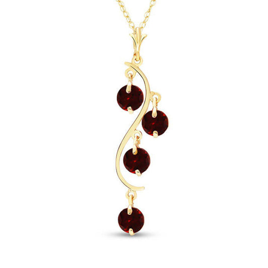 2.25 Carat 14K Solid Gold Pastoral Muse Garnet Necklace