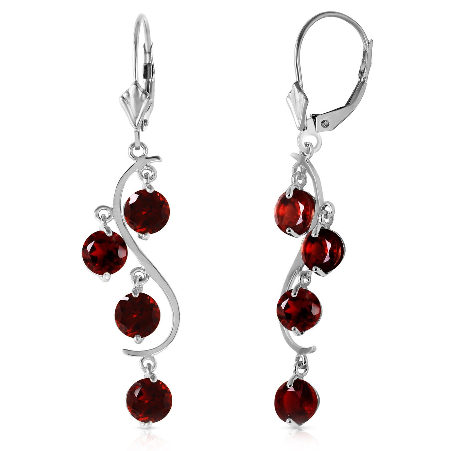 4.95 Carat 14k Solid Gold Whispering Tiers Garnet Earrings