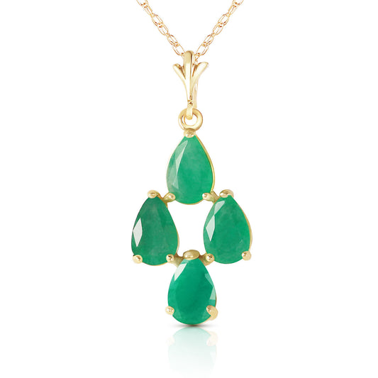 1.5 Carat 14k Solid Gold Magnanimity Emerald Necklace