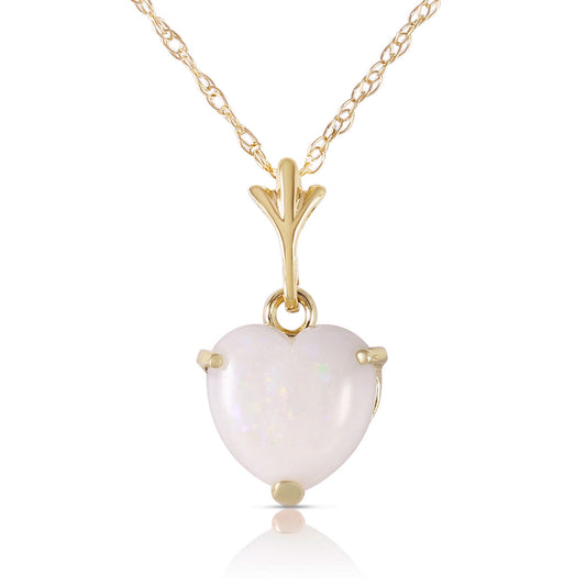 0.65 Carat 14k Solid Gold Necklace Natural Heart Opal