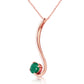 0.55 Carat 14K Solid Gold Life By The River Emerald Necklace