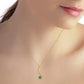 0.55 Carat 14K Solid Gold Life By The River Emerald Necklace