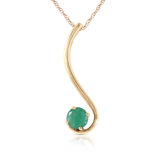 0.55 Carat 14K Solid Gold Life By The River Emerald Necklace