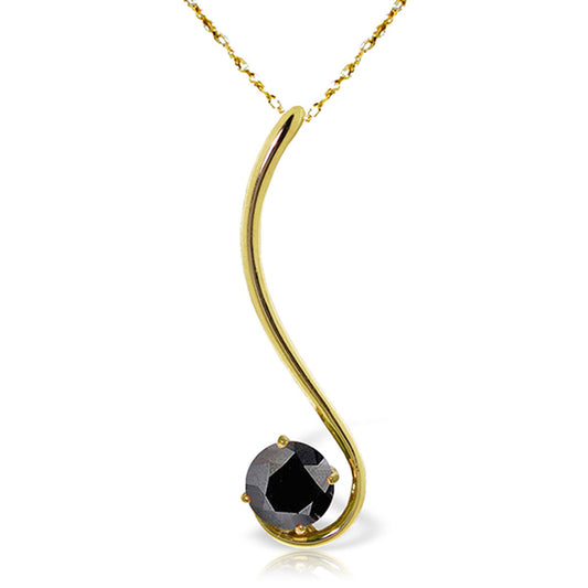 0.5 Carat 14K Solid Gold Necklace Natural 0.50 Carat Black Diamond