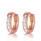 1.2 Carat 14K Solid Gold Hoop Huggie Earrings White Topaz