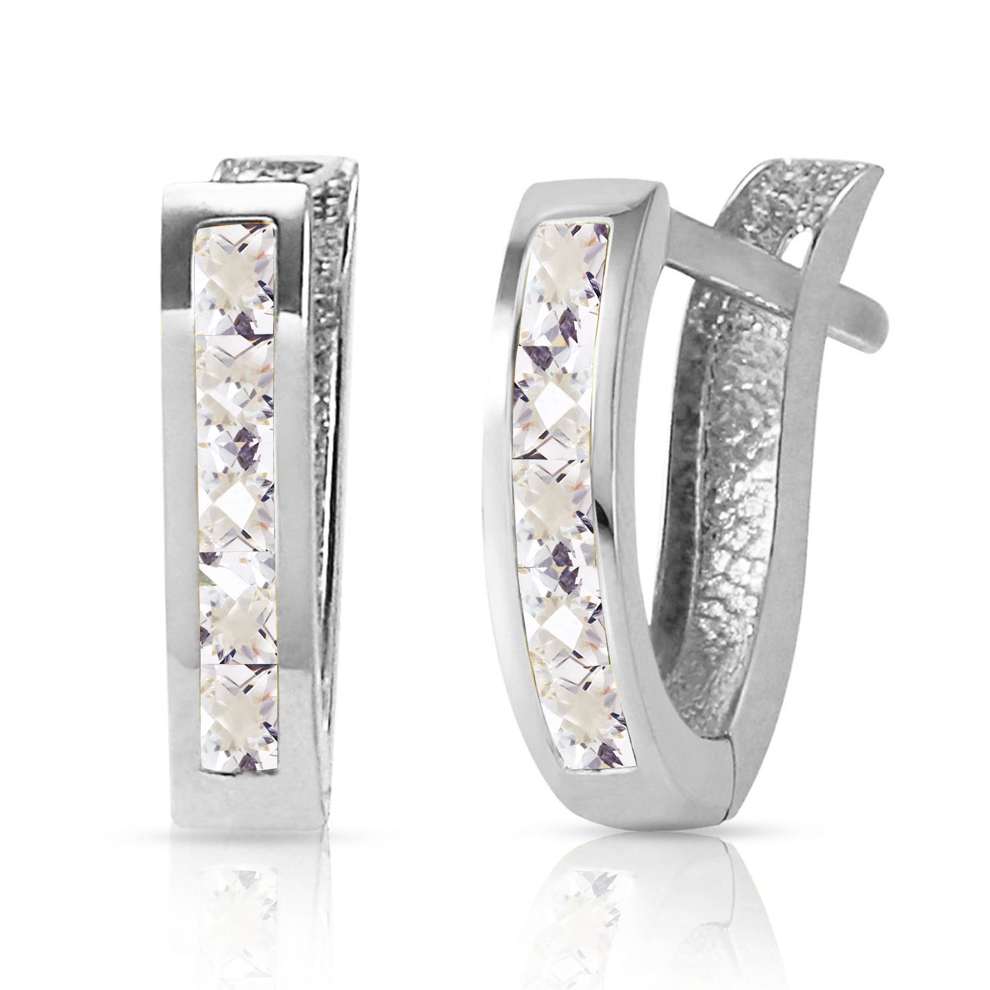 Huggie Haven White Topaz Earrings