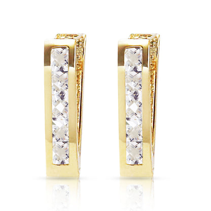 Huggie Haven White Topaz Earrings