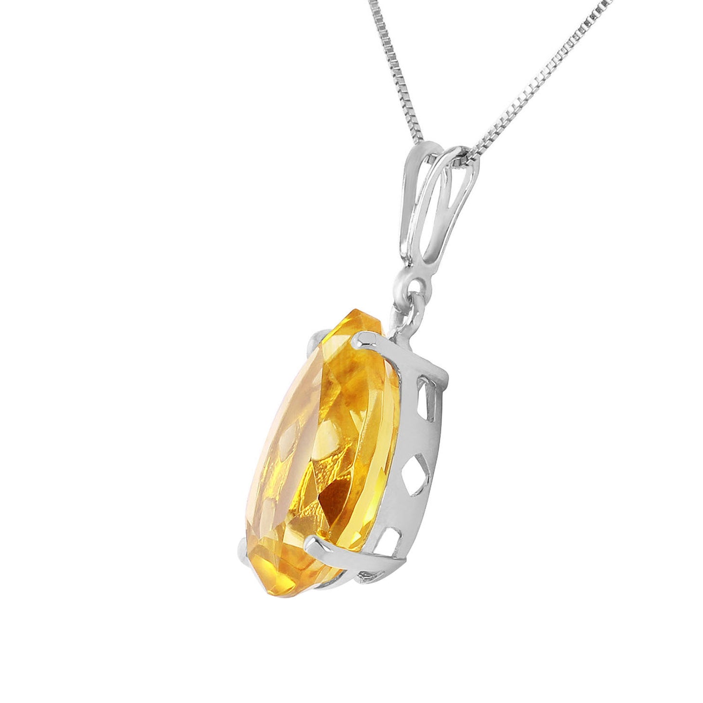 5 Carat 14k Solid Gold Good News Citrine Necklace