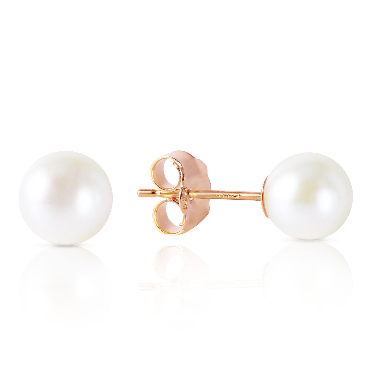 4 Carat 14k Solid Gold Pure Pearl Stud Earrings