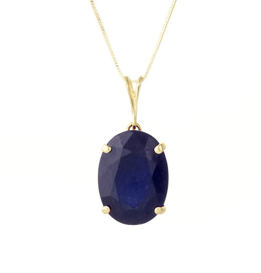 8.5 Carat 14k Solid Gold Necklace Natural Oval Sapphire